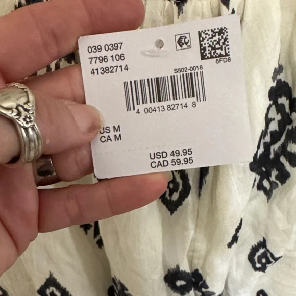 American Eagle Outfitters Monochrome Patterned Romper - Picture 7 of 8